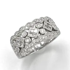 クィーン ジュエリー ダイヤモンド リング K18 750 WG 16号 指輪