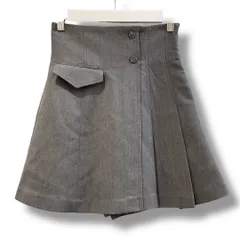 美品 SNIDEL スナイデル サイドプリーツ スカショーパン チャコールグレー サイズ0 SWFP244082 '24年製 無地 ミニスカート インナーパンツ アシンメトリー レディース 秋 ゴーゴー古着マルイ草加店1658