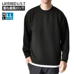 長袖Tシャツ 《41ブラック》 新品 未使用 メンズ カットソー フェイクレイヤード 吸水速乾 ストレッチ 重ね着風 ジャガード【B2D】【ゆうパケット】 ファッション