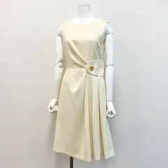 33k19 FOXEY BOUTIQUE フォクシー ブティック 日本製 ノースリーブワンピース ドレス バックジップ  33707 38 アイボリーのサムネイル