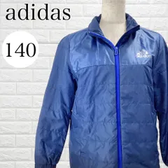 【A3689】 adidas アディダス ジャンパー 140サイズ ネイビー系 スポーツウェア ジッパー ダウンジャケット