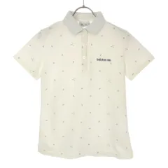 アディダス 総柄 ゴルフ 半袖 ポロシャツ M ホワイト adidas レディース