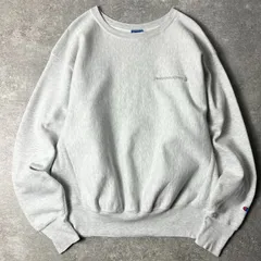 00s Champion 企業 ロゴ 刺繍 リバースウィーブ スウェット トレーナー L / 00年代 オールド チャンピオン 霜降り グレー