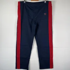 古着 80's/80年代 ヴィンテージ アディダス adidas USA製 パンツ ジャージ 大きいサイズ トラックパンツ トレフォイルロゴ スリーストライプス XL  ネイビー メンズ