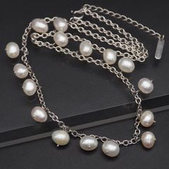 A031 YUKI TORII ユキトリイ SILVER925刻印 ネックレス 淡水真珠 パール チェーン デザイン シルバー 6月誕生石