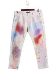 【お得なクーポン配布中!】 ペンキ 加工 00s ラルフローレン ペインター パンツ メンズ レディース 実寸 35 27 オールド ポロ ワーク キャンバス ダック テーパード 白