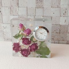 薔薇の置時計