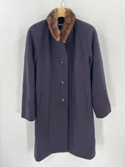 【高級】VESTINA TOKYO STYLE カシミヤ100％ ミンクファー 襟付きコート 11号 日本製 ベスティナ東京