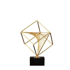 置物 オブジェ オーナメント スクエアの中にライアングル コンテンポラリー ゴールド 幾何学的 おしゃれ モダン 玄関 リビング 装飾 プレゼント ギフト 幻想的 オフィス