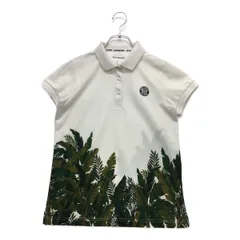 中古 レディース ジャックバニー Jack Bunny!! 半袖ポロシャツ 1(M) 白×緑 ボタニカル柄