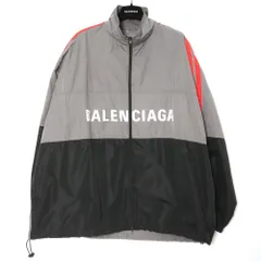 BALENCIAGA 19SS Logo Colorblocked Ripstop Windbreaker サイズ46 ブラック グレーのサムネイル