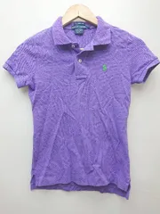 ◇ RALPH LAUREN ラルフローレン ロゴ ワンポイント シンプル 半袖 ポロシャツ サイズS 160/84A パープル系 レディース P 【1308160084267】