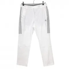 アディダス パンツ 白×ライトグレー ストレッチ サイド3ライン メンズ 82 ゴルフウェア 2023年モデル adidas