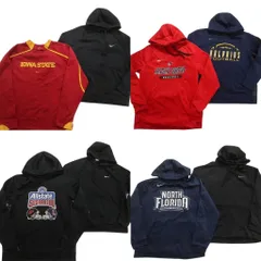 古着卸 まとめ売り ナイキ NIKE ポリエステル素材 スウェット 8枚セット (メンズ L ) チームロゴ フーディー 中古 古着 NC4104