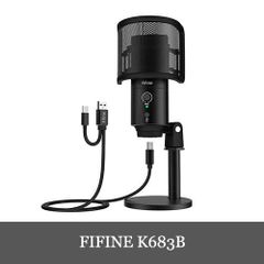 FIFINE K683B コンデンサーマイク タイプC マイクポップガード付き Mac/Windows/Linus/Play Station/Xbox対応