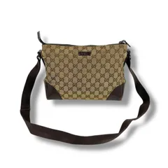 グッチ　GUCCI GGキャンバス　ショルダーバッグ　ブラウン　クロスボディバッグ