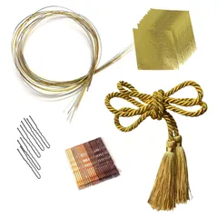 【数量限定】七五三 卒業式 着物 振袖 浴衣 あじさい ヘッドパーツ 水引 ゴールド 袴 シルバー 成人式 組紐 結婚式 5点セット 和装髪飾りセット [WEJUB]