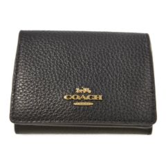 COACH コーチ オリガミスモールトライフォールドウォレット・3つ折り財布/88666/ブラック/ミニ財布【♀】【A】【レディース】★■584299【中古】