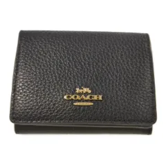 【極美品】 コーチ ミニ トライフォールド ウォレット三つ折り 現行 黒 Cロゴ COACH なくなり次第終了セール コーチ CM437 ミニ トライ