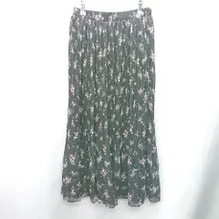 ◇ ⊂ GLOBAL WORK グローバルワーク 花柄 ロング フレア スカート サイズM ブラック系 レディース E  【1409100020946】