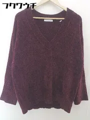 ◇ SENSE OF PLACE URBAN RESEARCH Vネック ベロア調 長袖 ニット セーター サイズ F バーガンディー系 レディース  【中古】 【1112200005323】