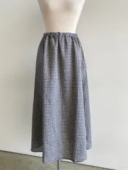 LAITERIE /リユールリネンデニムAラインスカート LBT-14c-A　ギンガムチェック
