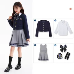 6点セット 子供スーツ 学生服 フォーマル ブレザー キッズ 女の子 発表会 入学式 入園式  七五三 結婚式 卒園式 卒業式100 110 120 130 140 150cm