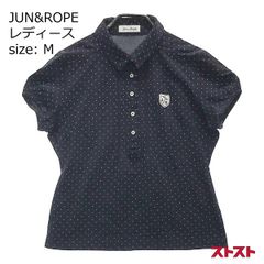 JUN&ROPE ポロシャツ レディースゴルフウエア ドット柄 ブラック