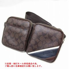 ※併売商品※◆中古◆COACH【コーチ】ボディバッグ・ウエストポーチ シグネチャー ブラウン 男女兼用　M729