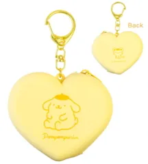 ティ【送料無料】【サンリオキャラクターズ】ハート型シリコーンミニポーチ【ポムポムプリン】【ケース】【小物入れ】【収納】【キーホルダー】【キーリング】【雑貨】【グッズ】【かわいい】