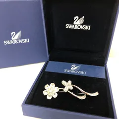 SWAROVSKI スワロフスキー ブローチ 花と蝶のモチーフ シルバー SGKY10-8373