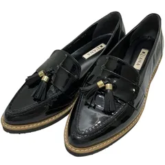【極美品】ダイアナ (24) タッセルローファー エナメル スリッポン フリンジ レースアップシューズ 厚底 定番