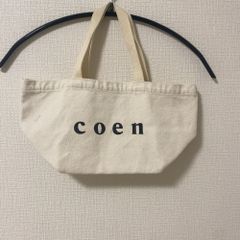 AB0515 【訳あり】  coen コーエン ミニトートバッグ キャンバス素材 ロゴ入り ナチュラルカラー 春 夏