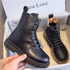 ☆ ブラック ☆ 26(16cm) ☆ キッズブーツ pktb358 ブーツ キッズ レースアップ 編み上げ ショートブーツ ファスナー かわいい 可愛い フォーマル ジュニアブーツ 子供 靴 女の子 男の子 入学式 卒業式 発表会 結婚式 お出かけ 暖かい