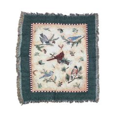 アニマル柄】vintageラグマット タペストリー 鳥コウカンチョウ 古着 