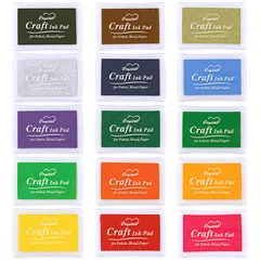 【人気商品】スタンプ台カ 15色セット カラフル インク 印鑑 ハンドメイド DIY フィンガーペイント サムコス メッセージカード 年賀状 ハンコ クリスマス お祝い 木材 にも使用可