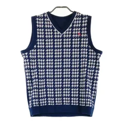 サイズ：48 ADABAT アダバット  ニットベスト リバーシブル 千鳥柄 ネイビー系 [240101492452] ゴルフウェア メンズ ストスト