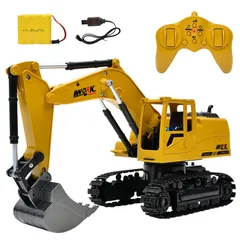 【数量限定】ショベル ショベルカー RCブルドーザー 子供のおもちゃの車 建設車両 掘削機ラジオコントロール 大きいサイズ 多機能 (イエロー)