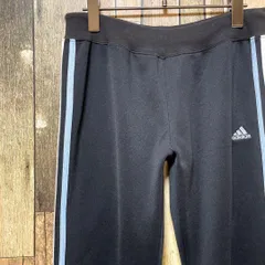 《激レア》アディダス adidas 黒☆トラックパンツ M 刺繍ロゴ デカロゴ ビッグロゴ ワンポイントロゴ パフォーマンス スリーストライプ ジャージ フレアパンツ スリット入り ブラック hs