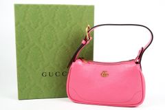 【超美品】GUCCI グッチ マーモント レザー ハンド ショルダーバッグ アフロディーテ ピンク系【SO78】