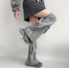 グレー　灰色　サブカル　ファッション　ファー　レッグウォーマー　靴　スニーカー　プラットフォームシューズ　シューズ　渋谷　原宿　ファッション　ロリィタ　サブカルファッション　量産型　地雷系　渦雷系　バンギャ　V系　ロック