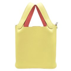 エルメス(HERMES) ピコタンロックPM(18) エクラ リモンチェッロ/オレンジミニアン トリヨン シルバー金具 B刻印(2023年製造) 未使用 レディース ハンドバッグ