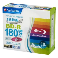 1回録画 25GB_10枚パック バーベイタムジャパン 三菱ケミカルメディア Verbatim 1回録画用 BD-R VBR130RP10V1 (片面1層/1-6倍速/10枚) ホワイトのサムネイル