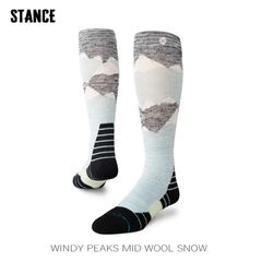 STANCE WINDY PEAKS MID WOOL SNOW GREEN スタンス ソックス 靴下 スノーボード
