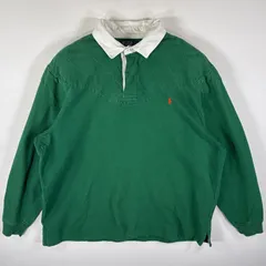 古着 90's/90年代 ポロバイラルフローレン Polo by Ralph Lauren ラガーシャツ 長袖 ワンポイント 大きいサイズ 2XB BIG  グリーン メンズ