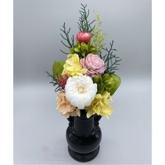 新盆 豪華大きめ高さ50センチ プリザーブドフラワー 仏花 1基 花器あり