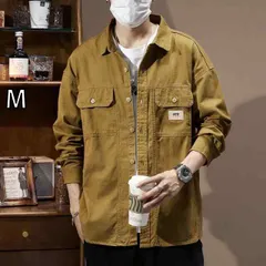 [M]秋冬 コーデ メンズ  服 シンプル ファッション オシャレ 大人 かっこいい 大きいサイズ ストリート 紳士服 アメリカン ヘビー コットン デニムシャツ ジャケット シャツ ハンティング スーツ ワークジャケット