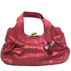 E-0040　【COACH】 ショルダーバッグ/ガマ口/レザーピンク/12520/内装劣化あり