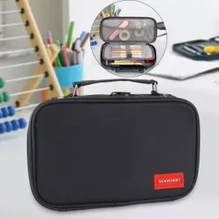 新品 鉛筆ケース ポーチ ジッパー付き 事務用品 ペンケース 男の子 女の子 大人用 ブラック 24.5x5x11cm