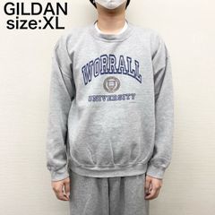 ギルダン GILDAN スウェットシャツ トレーナー カレッジ ロゴ プリント XL グレー